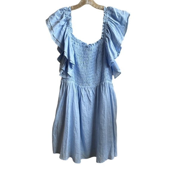 NWT Altar’d State Camilla Smocked Blue Mini Dress Sz Large - Picture 1 of 7